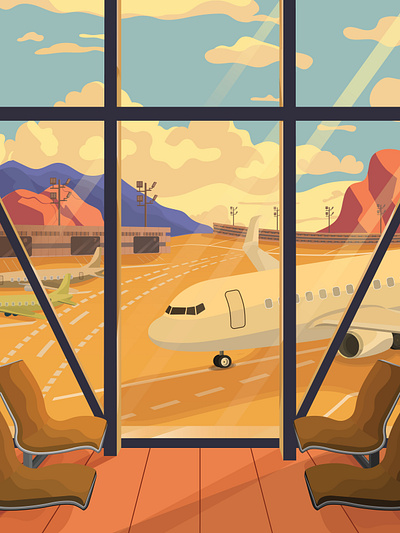 Through the windows graphic design illustration vector