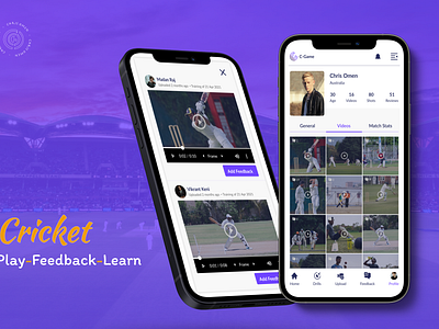 Cricket App app design ui ux