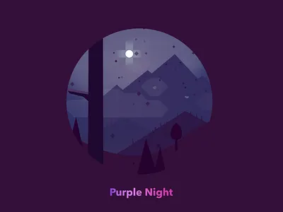 Purple Night alto art branding clouds design graphic design illustration moon nature particles purple sky slope snow stars sun trees