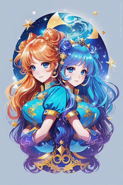 Zodiac Siblings: Transcendent AI Anime Character Art in Gemini anime love