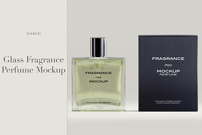 Glass Fragrance Perfume Mockup beauty packaging bottle mockup branding cosmetics cosmetics packaging design fragrance glass graphic design mockup perfume