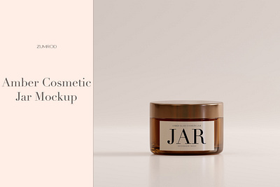 Amber Cosmetic Jar Mockup amber beauty packaging branding cosmetics cosmetics packaging design glass graphic design jar mockup