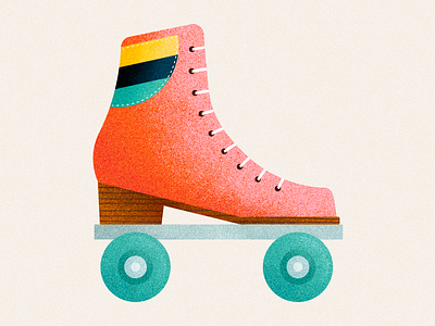 Roller Skate 70s boot disco illustration retro roll roller skate skate vector