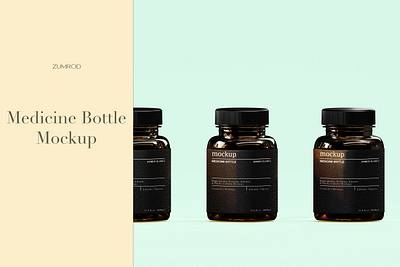 Medicine Bottle Amber Glass Mockup amber beauty packaging bottle branding cosmetics cosmetics packaging design glass graphic design medicine mockup