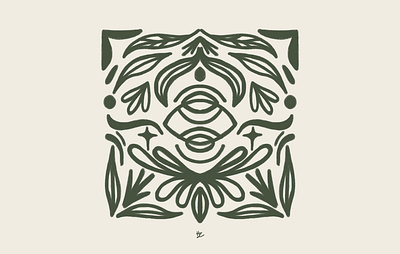 Nature of wisdom handmade illustration pattern procreate simetric