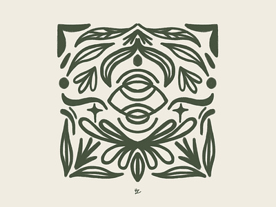 Nature of wisdom handmade illustration pattern procreate simetric