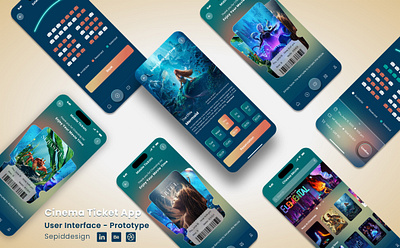 Cinema Ticket App UI Design appdesign figma productdesign prototype ui uidesign ux