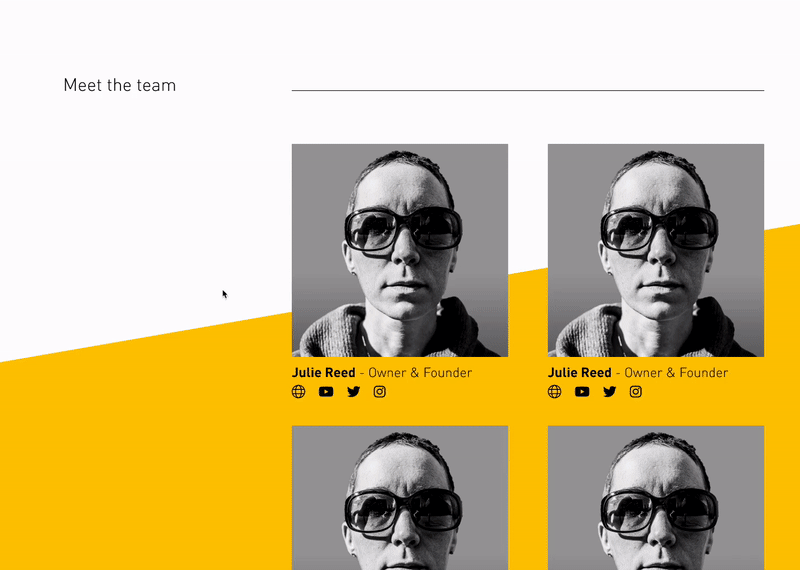 Collage and UI Mashup about page design figma graphic design illustration illustrator photoshop portrait prototype ui