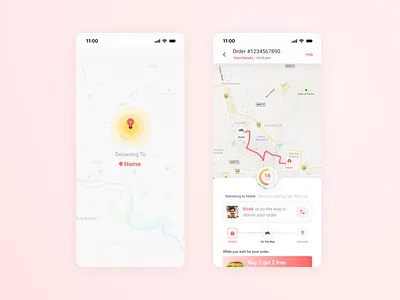 Daily UI Challenge | Day 20 | Location Tracker 100daysdailyuichallenge app dailyui day20 delivery design figma food delivery app foodapp fooddelivery location locationtracker mobile app tracker ui