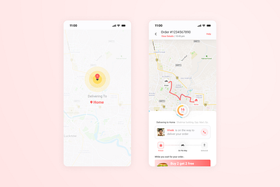 Daily UI Challenge | Day 20 | Location Tracker 100daysdailyuichallenge app dailyui day20 delivery design figma food delivery app foodapp fooddelivery location locationtracker mobile app tracker ui