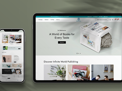 Infinite World Publishing - Website Design author author brand design book publisher book publishing book publishing company branding design publisher platform publisher website design ui website design writer