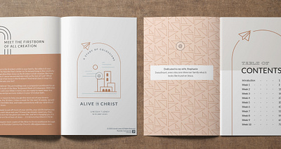 Alive In Christ Sermon Series Workbook book cover branding design graphic design hand lettering illustration logo procreate typography vector workbook