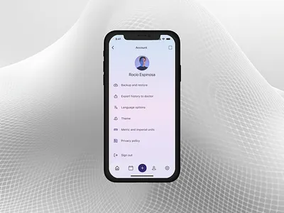 Account app page for Health Tracker App app app design design figma mobile app ui ui design