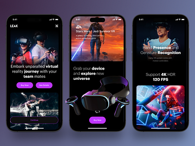 Landing Page VR Device appdesign ar clean dark interface landingpage product responsive design saber shop ui ux virtuality virtualreality vr