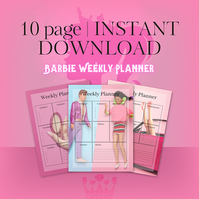 Barbie Weekly Digital Planner Bundle 2023 2024 Barbie Bundle barbie lovers planner personal planner