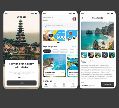 Travel Guide Mobile App app apps booking booking app design guide indonesia mobile app travel travel app ui vacation