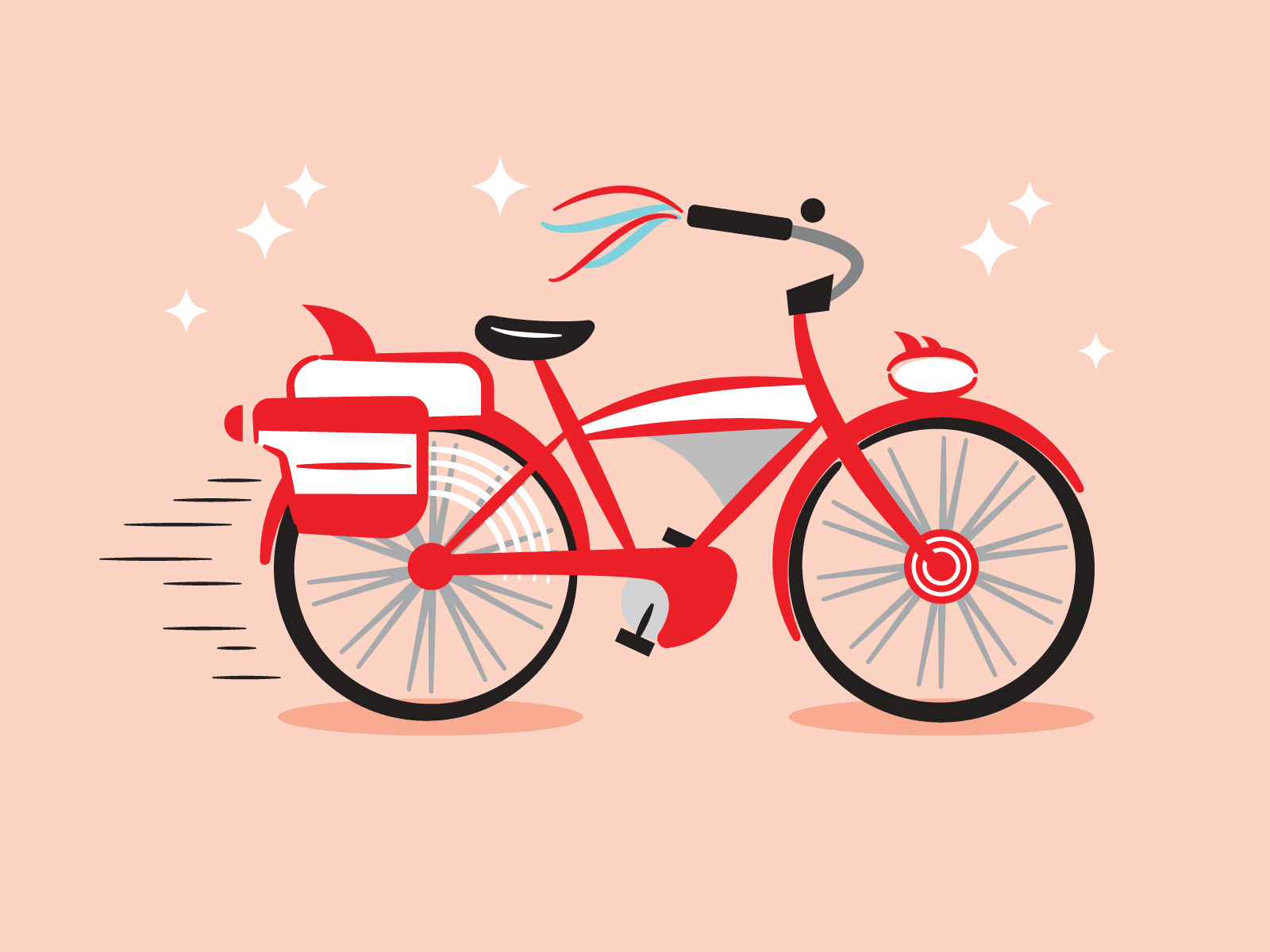 Pee-Wee 80s animation bicycle bike cycling digital illustration movies pee wee vector
