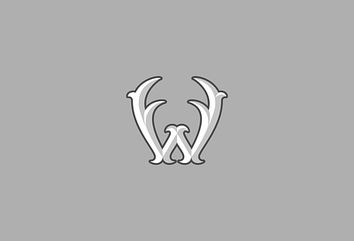 White Stag 'W' Logo branding letter logo vector