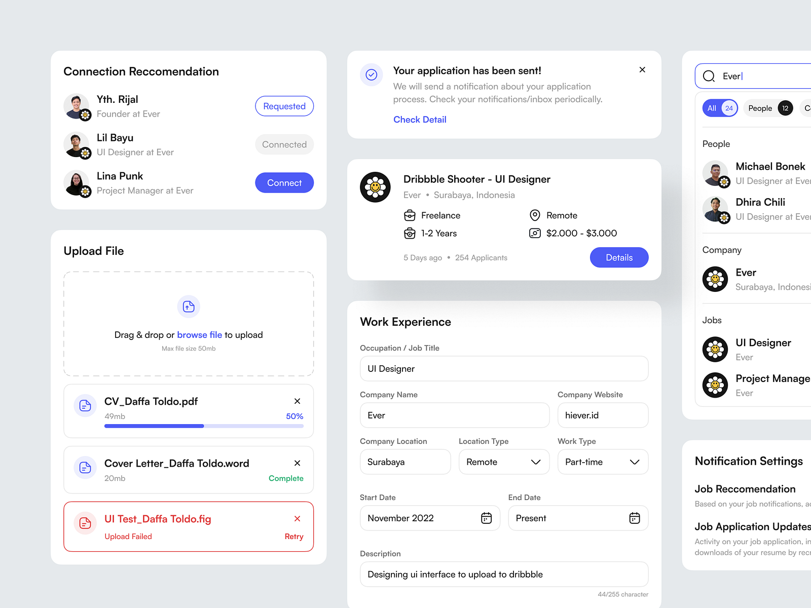 Job Finder UI Component by Daffa Toldo🌻 for Caraka on Dribbble