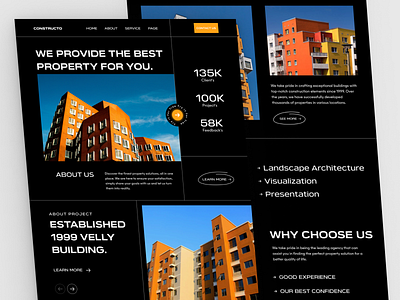 Real Estate Landing Page architecture design figma graphic design home illustration landing page product design property property management real estate real estate agency realestate ui ui ux user experience user interface web design website