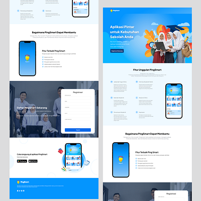 PingSmart Landing Page app graphic design ui