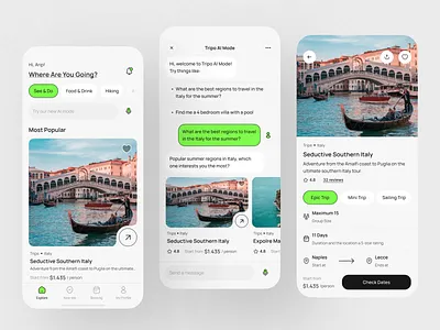 AI Trip - Mobile Concept ai airbnb inspiration mobile mobile app mobile ui travel travel agency travel app traveling trip ui ux vacation