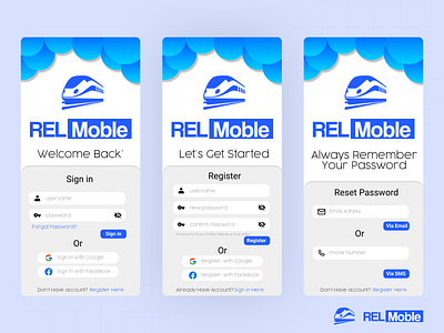 Sign in & Register Design Concept RELMOBLE app concept design figma graphic design login mobile register signin signup ui uidesign