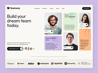 Teamway Redesign Landing Page landing page landingpage design products redesign teamway tech ui ui design uiux web design website