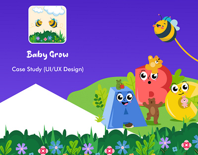 Baby Grow (Kids Game) application banner branding case study design illustration landing page mobile app ui ux web