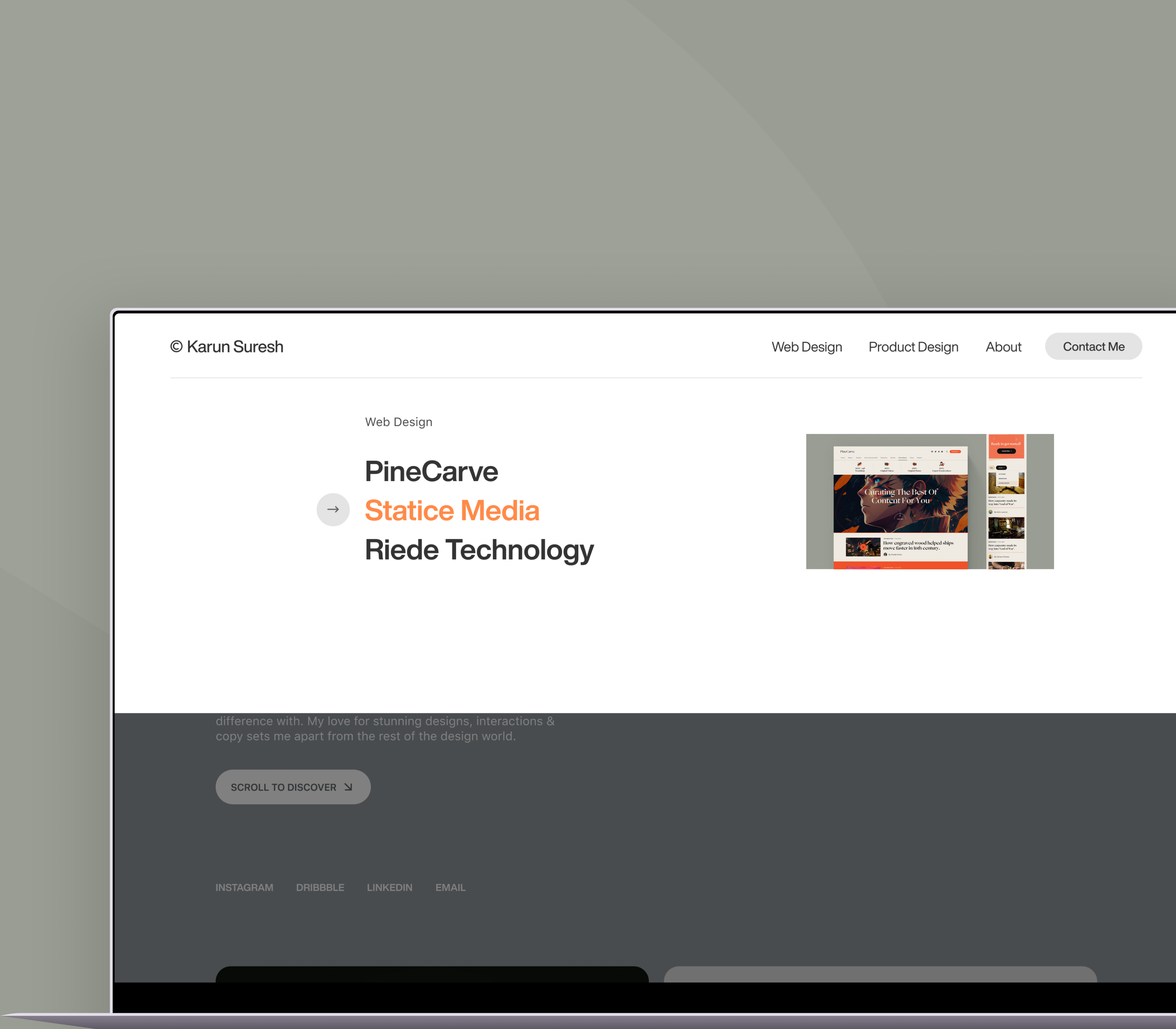 Navigation UI - Portfolio Website Design branding dropdown elegant hover state identity logo navigation portfolio website product design typography ui ux web designer webflow developer website design