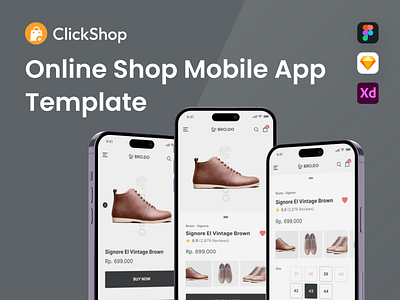 ClickShop - Online Shop Mobile App bag cart checkout e commerce fashion marketplace minimal mobile mobile app online shop quantity shopping ui design ux design