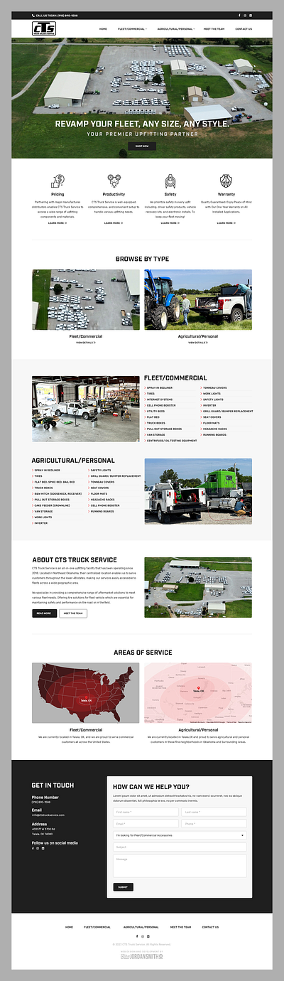 CTS Truck Services // Web Design agricultural commercial revamp fleet truck truck revamp truck service truck web design upfit web design