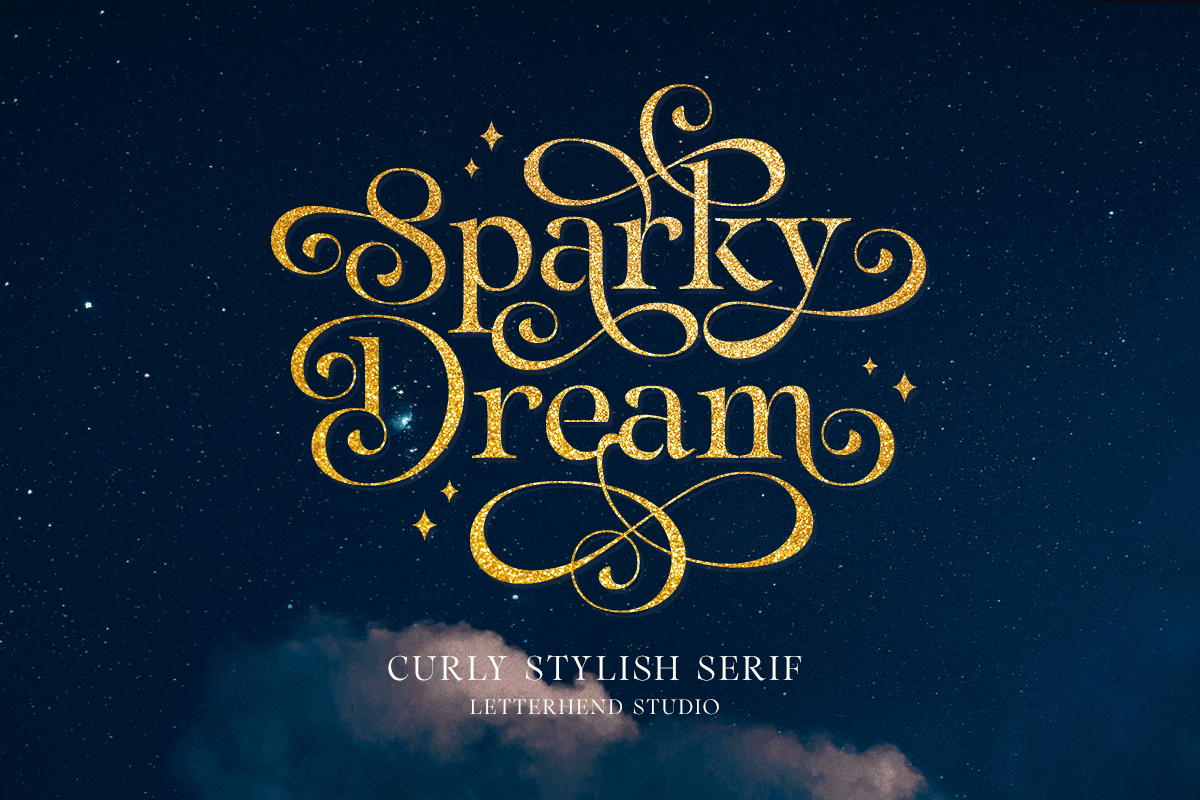 Sparky Dream - Curly Stylish Serif freebies graceful