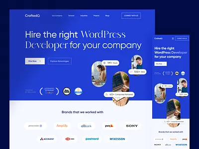 Developer Hiring Landing Page Design v2 design graphic design landingpage marketing minimal ui design uiux website
