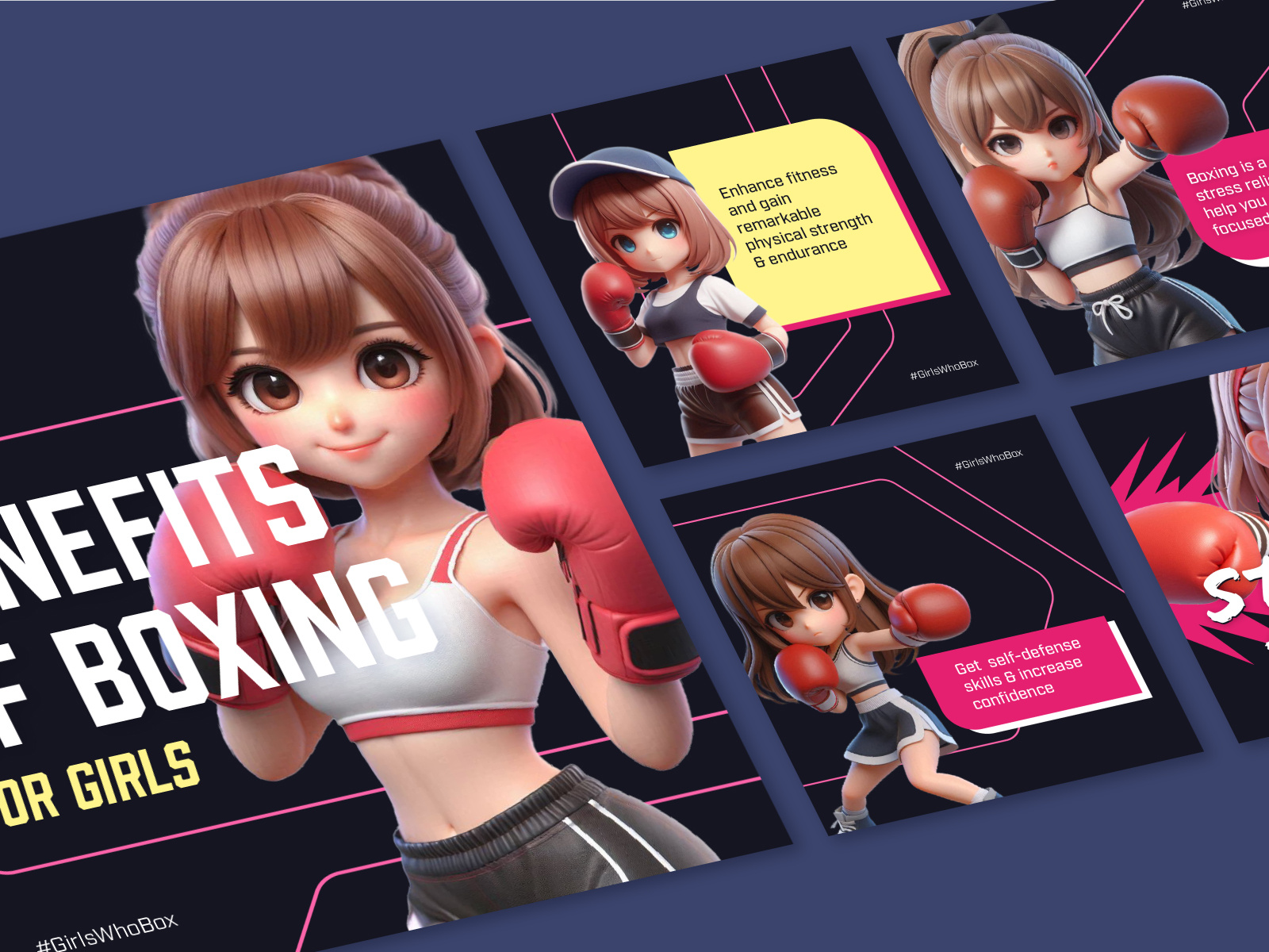 Social Media Post boost engegement boxing captivating graphic design social media post ui