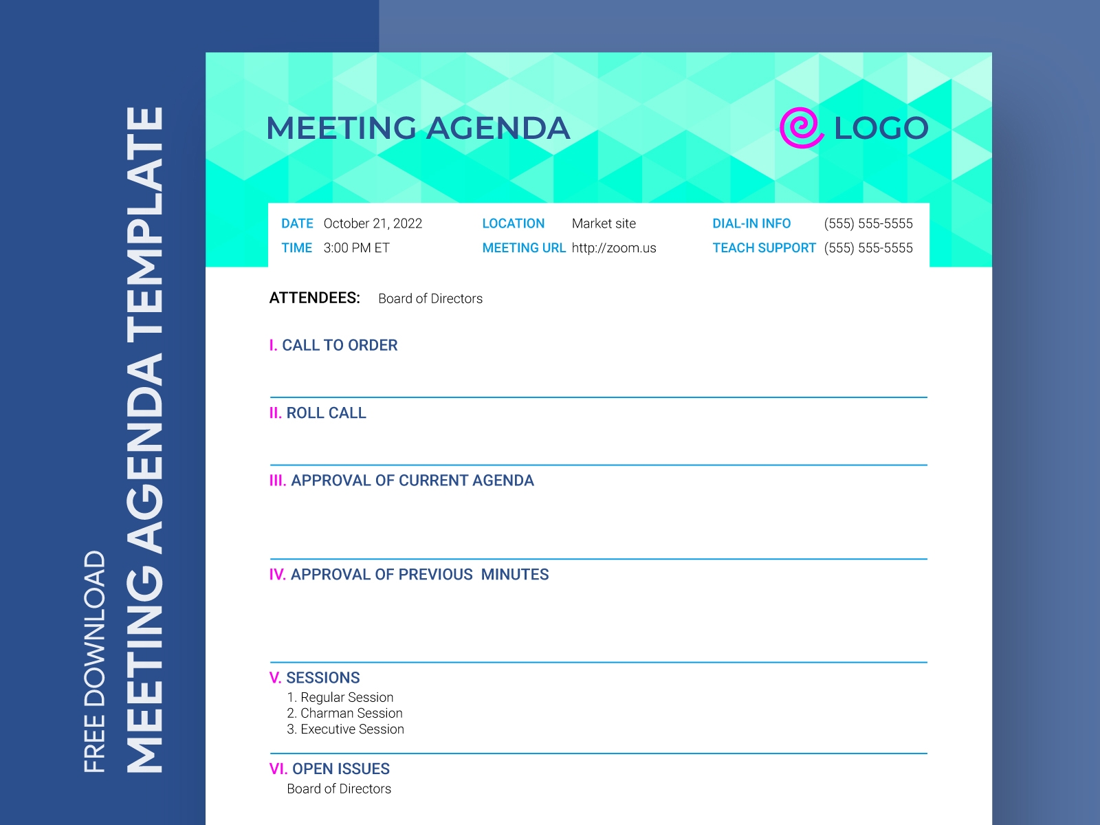 Board Meeting Agenda Free Google Docs Template By Free Google Docs ...