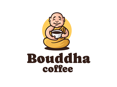 Coffee brand brand branding buddha character coffee design elegant graphic design illustration illustrative logo logotype mark mascot modern sign