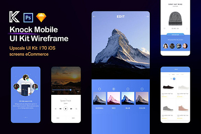 Knock Mobile UI Kit eCommerce app application home page homepage interface ios iphone landing landing page landingpage mobile mobile app ui user user experience ux uxdesign web webdesign website