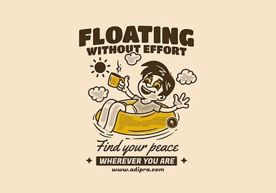 Floating without effort adipra std adpr std safety vintage art