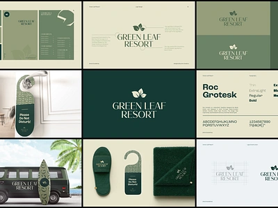 Green Leaf Resort Brand Identity. brand brand agency brand book brand design brand designer brand identity brand identity design branding branding and identity corporate identity design identity identitydesign logo designer logodesign logos logotype modern logo typography visual identity