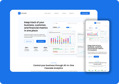 Financial Metrics Landing page design mockup prototype ui ux website wireframe