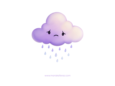 Rainy day baby cartoon character children cute digital art feelings illustration kawaii kids mexico nuage nube procreate rainy sad