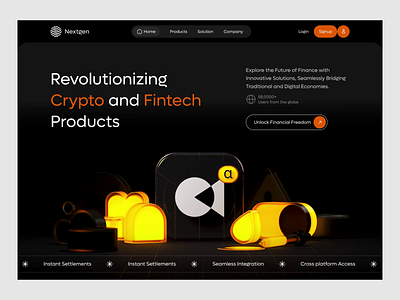 Web3 - Fintech Landing Page bank services banking credit card crypto cryptocurrency digital banking finance fintech landing page fintech website design illustration minimal money money management motion graphics startup ui ui design web