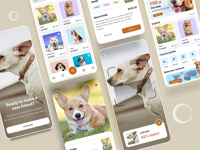 Pet app adoption app app design cat design dog graphic design ios mobile mobile app pet adoption pet adoption app pet app pet app design pet care pet health pet mobile app popular ui ux