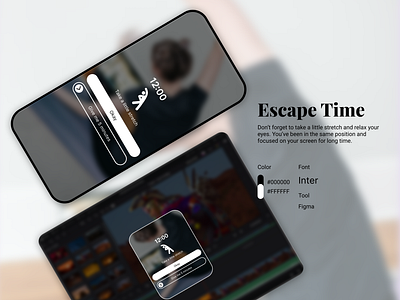 Escape Time - Routine break reminder app UI design app design break time reminder ui design ui unspiration uiux design