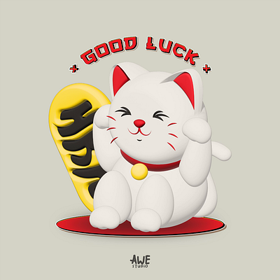 Lucky Cat 3d animation design graphic design illustration motion graphics
