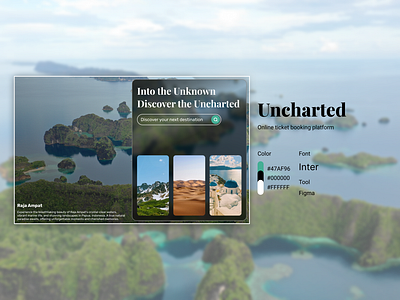 Uncharted - Online vacation booking web UI design app design hotel booking ticket booking ui design ui inspiration uiux design vacation