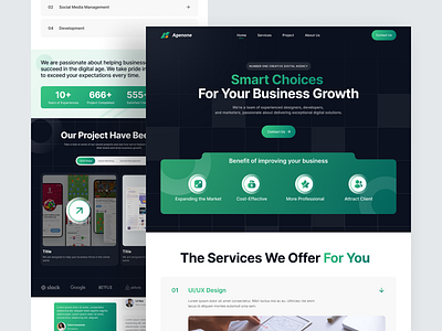 Agenone - Creative Digital Agency Landing Page 3d agency animation design homepage landing page motion graphics personal website portofolio ui website