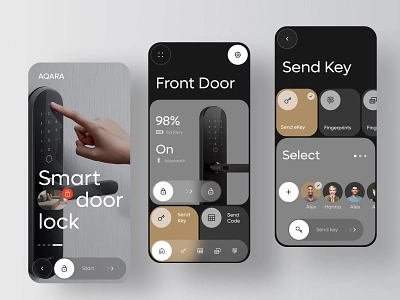 AQARA - Smart Lock Mobile App app automation design devices door home ios iot key keyhole lock mobile privacy security smart ui unlock ux wireless