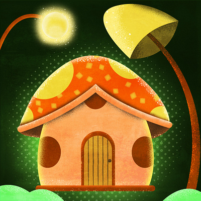 A mushroom house house illustration mushroom